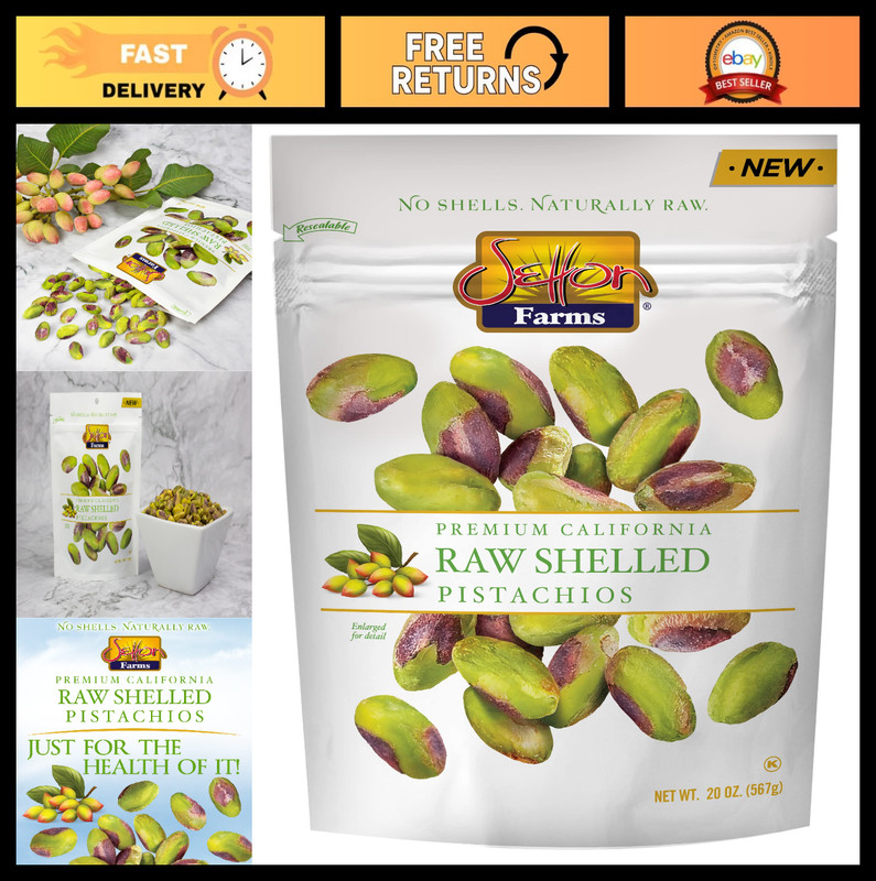 Naturally Raw Shelled Pistachios 20 oz – Non-GMO, Gluten Free, Vegan Snack, Hear