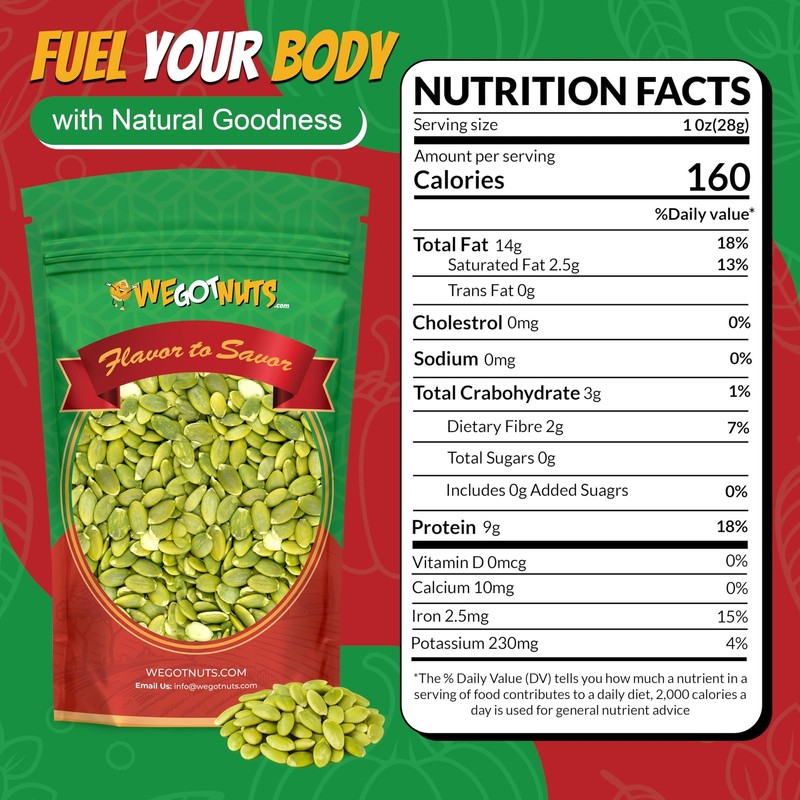 We Got Nuts Pumpkin Seeds Healthy Snacks 2Lbs 32oz Bag | Raw Pepitas No Prese... gallery
