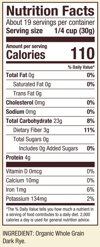 Organic Dark Rye Flour 20oz Pack of 4 - Non-GMO, Whole Grain, Vegan gallery
