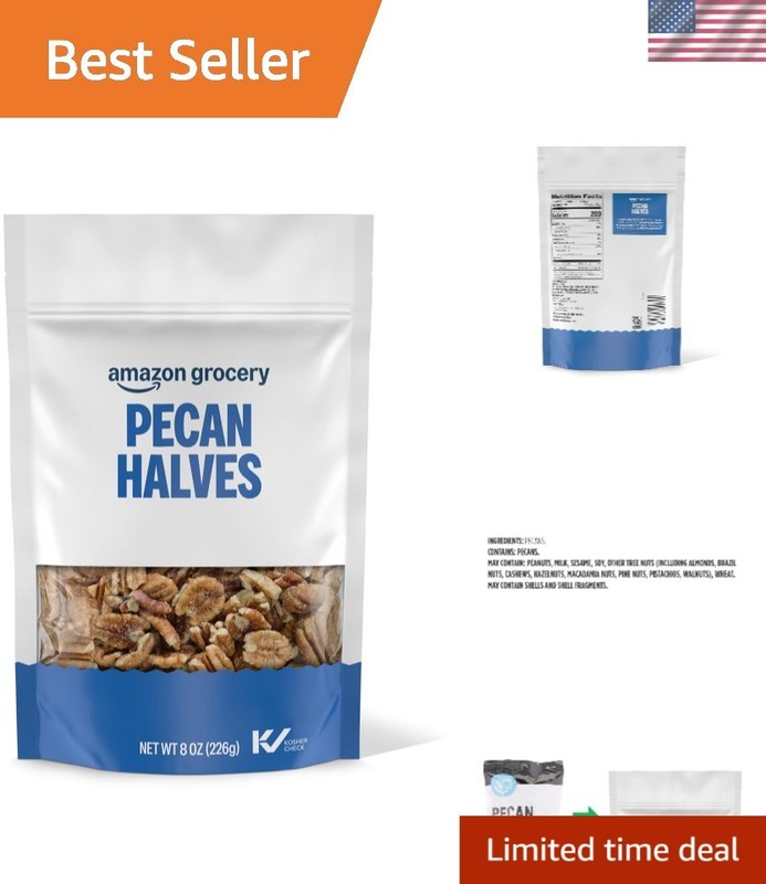 Kosher Certified 8 Oz Pecan Halves – Natural & Preservative-Free Goodness