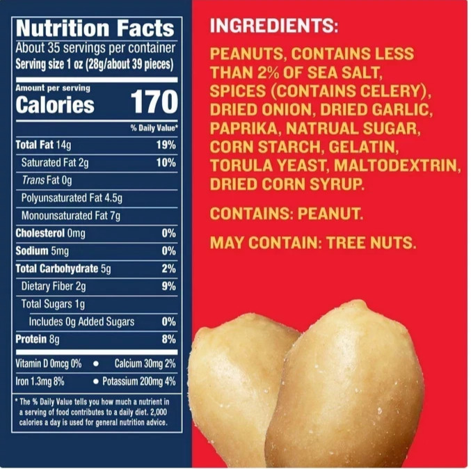 PLANTERS Lightly Salted Dry Roasted Peanuts, Party Snacks, Plant Based Protein, gallery