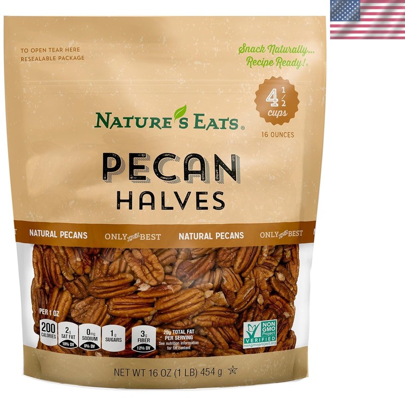 Kosher Certified 16 Ounce Pecan Halves – Nutty Goodness for Baking & Snacking