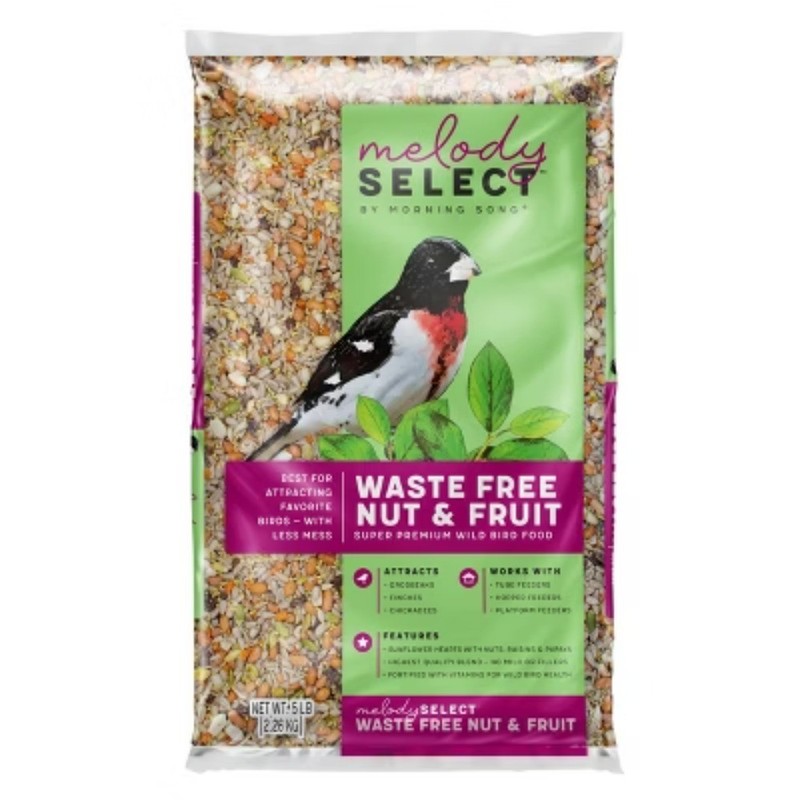 Select 5lb Waste Free Nut & Fruit Wild Bird Food: Shell-Free, Sunflower Hearts