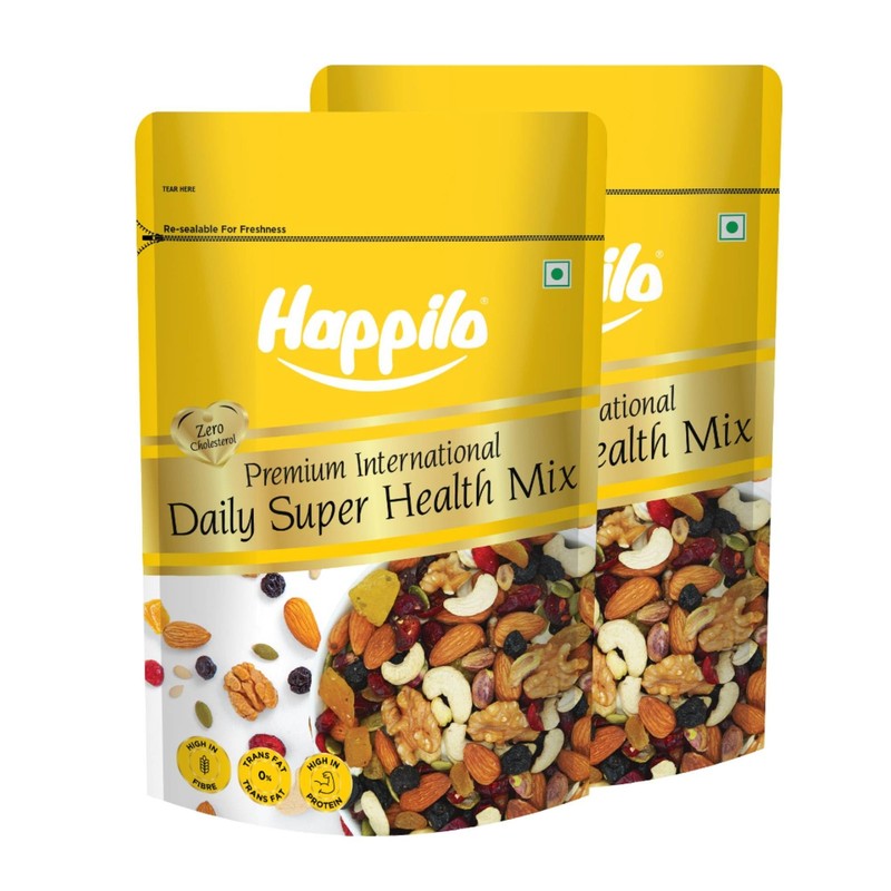 Happilo Daily Super Health Mix 160g �2 | Nuts, Seeds, Dry Fruits | Vegan Snack