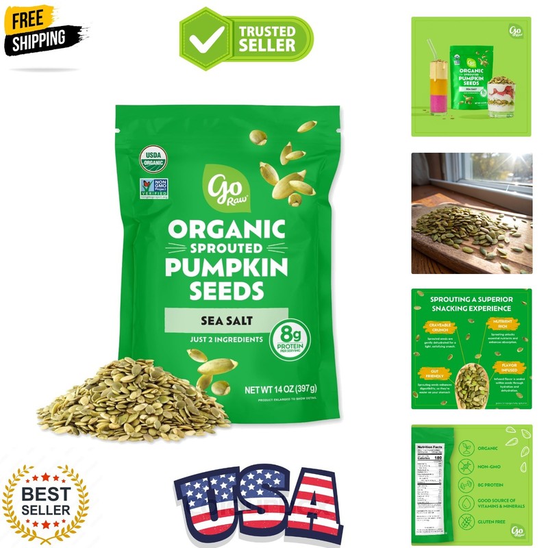 Organic Sprouted Pumpkin Seeds, 14 Oz