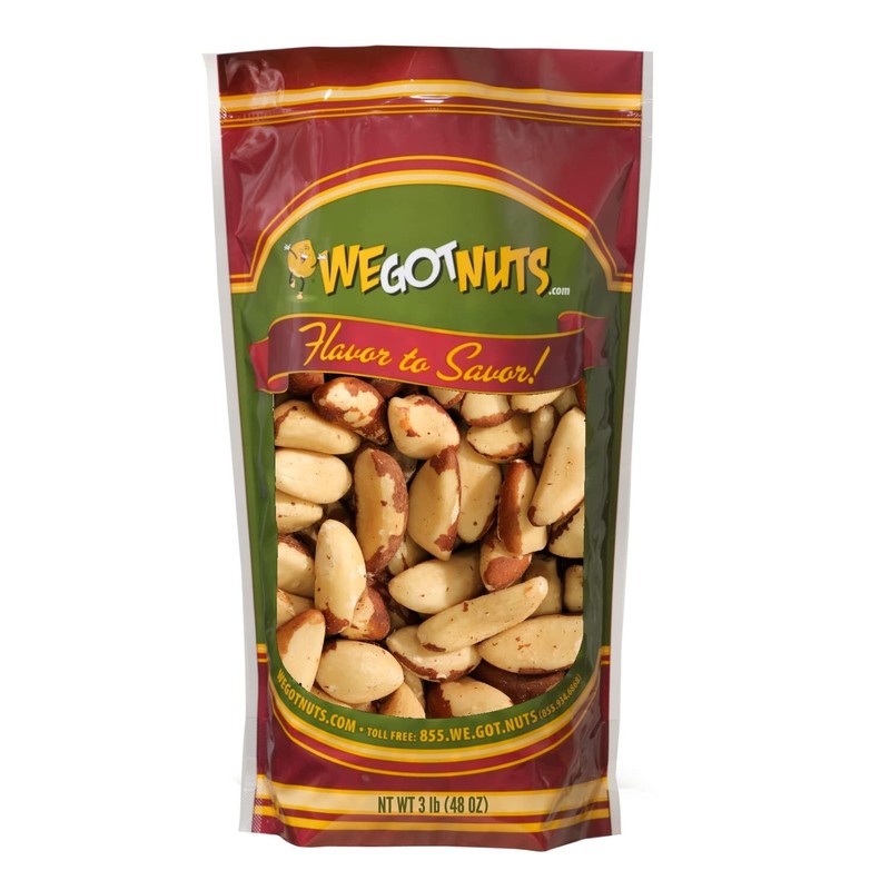 Raw Brazil Nuts 3 LB Natural Unsalted Shelled No Preservatives Kosher Certif...