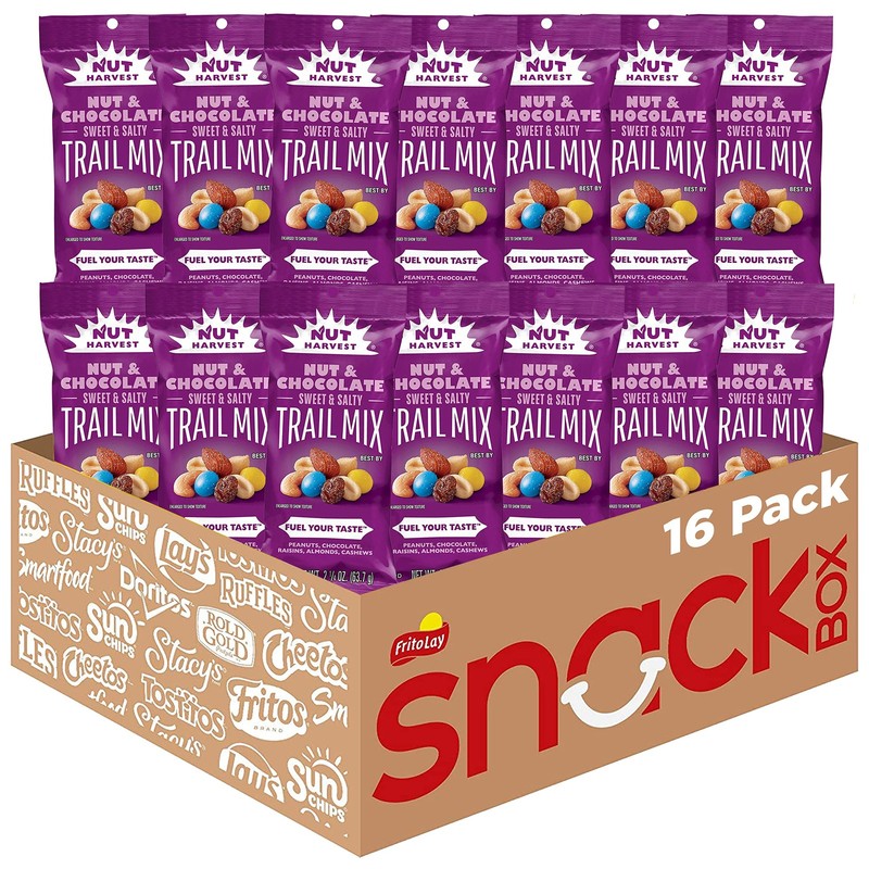Nut Harvest, Nut & Chocolate Mix, 2.25 Ounce Pack of 16