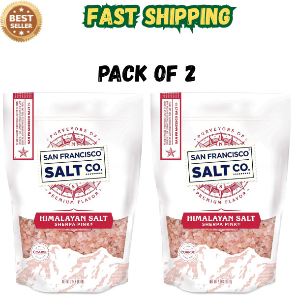 Sherpa Pink Himalayan Salt – Coarse Grain, 2 lbs. | 32 Ounce (Pack of 2)