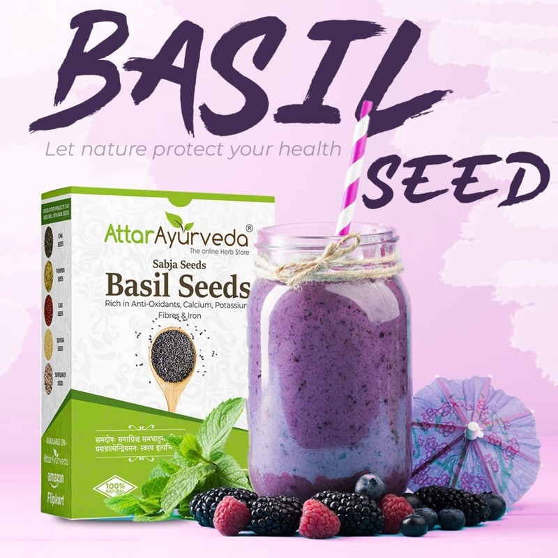 Attar Ayurveda Natural Basil Seeds | Clean, Pure & Nutrient-Rich | 500g Free Shi gallery