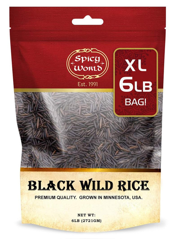 Minnesota Grown Black Wild Rice 6 Pound Bag – Premium Quality, All Natural – by
