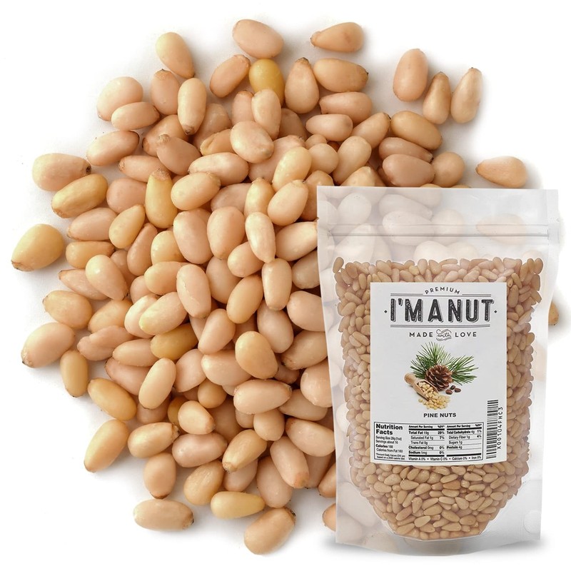 Premium Raw Pine Nuts 8oz NonGMO, No Additives Batch Tested Gluten & Peanut F…