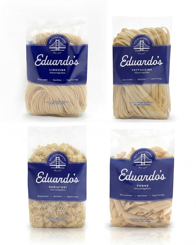 Eduardo'S San Francisco Collection, Artisan Egg Pasta Variety Bundle, Hand-Lamin gallery