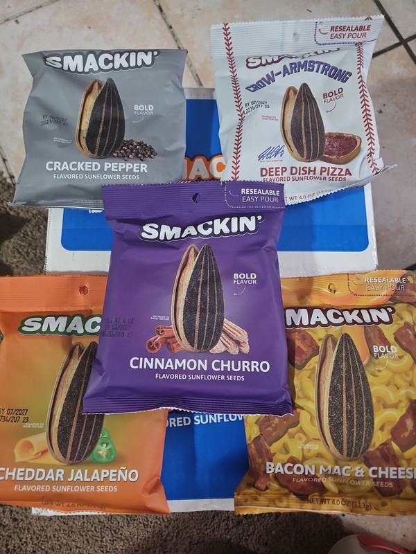 Smackin’ Variety Jumbo Sunflower Seeds 4oz Multi pack
