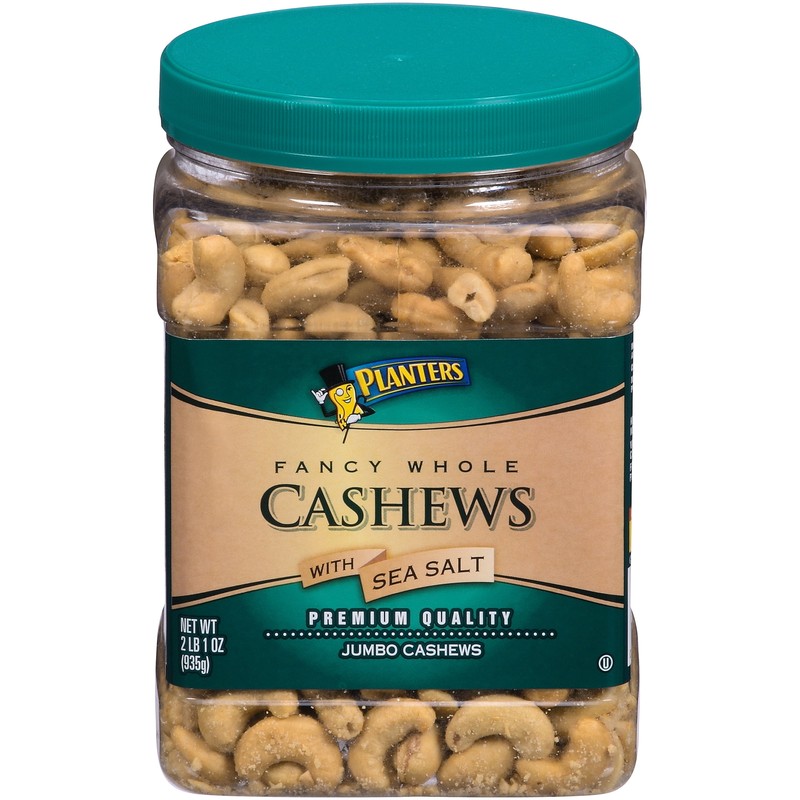 Whole Sea Salt Cashews 34 oz Jar,FAST SHIPPING