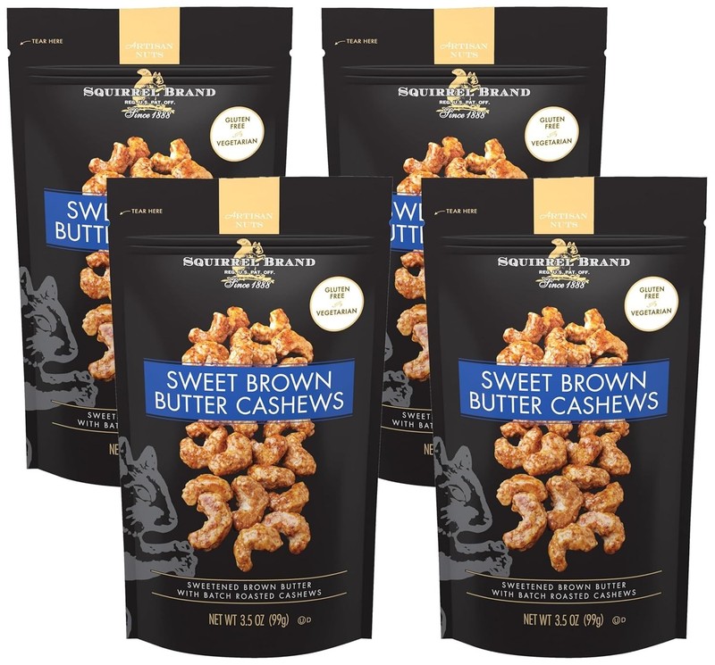 Pack of 4 Sweet Brown Butter Cashews in Resealable 3.5 Oz Bags - Vegetarian gallery