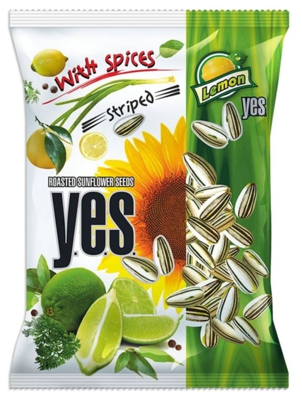 10x Yes Striped Roasted Sunflower Seeds With Lemon Flavour 150g gallery