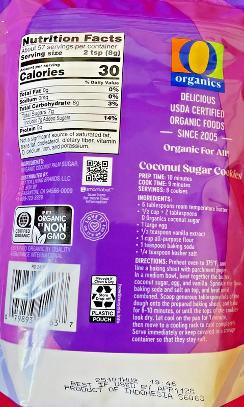 ORGANICS COCONUT PALM SUGAR CERTIFIED ORGANIC 12/16oz. SOLD BY THE CASE ONLY gallery