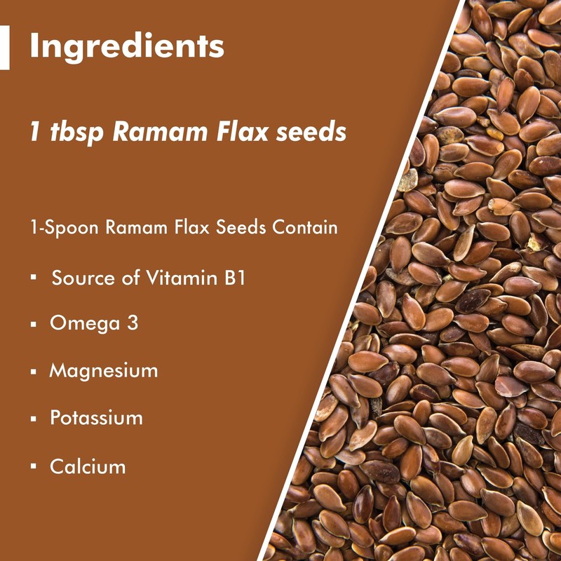 Ramam Flax Seeds 500g | Raw Alsi Seeds | High Fiber, Magnesium & Heart Health gallery