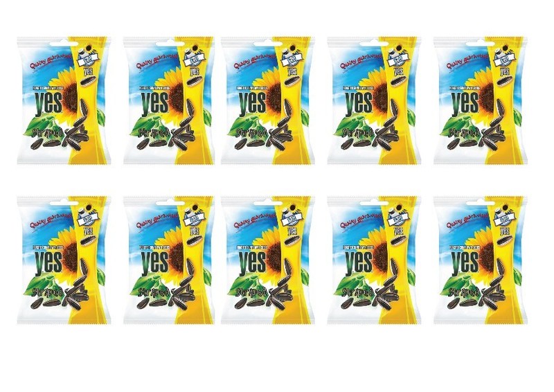 10x Yes Striped Roasted Sunflower Seeds With Salt 150g