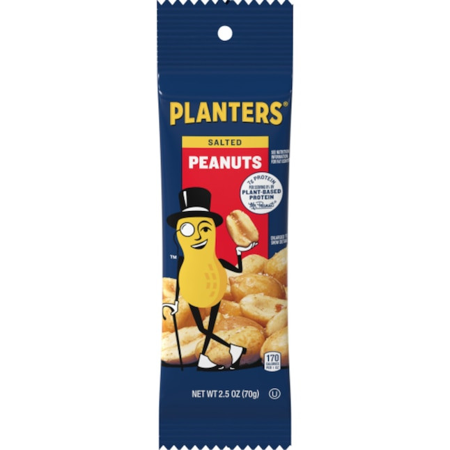 Planters Salted Peanuts 2.5 oz Individual Snack Size Roasted Nut Bag