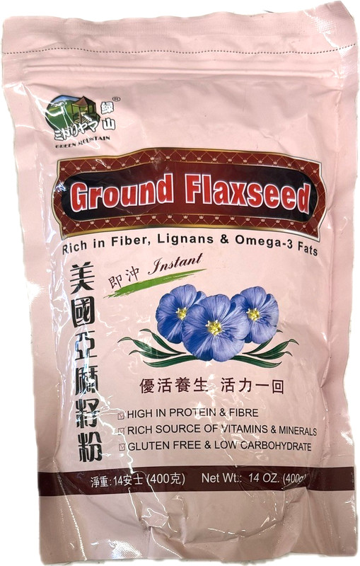Green Mountain Ground Flaxseed Powder 14oz 400g High Fiber Omega 3 Product USA