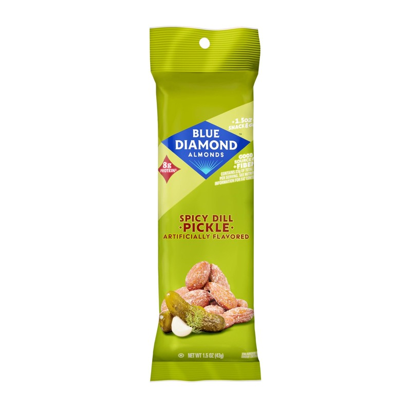 Blue Diamond Almonds, Bold Spicy Dill Pickle Flavored Snack Nuts, Single Serve B