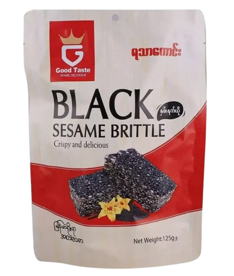 Good Taste Black & White Sesame Brittle Bar (နှမ်းနက်ယို) | 125g – Myanmar Food