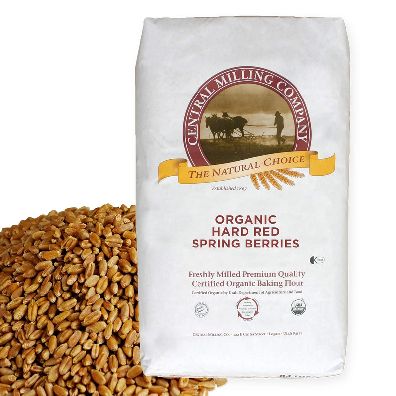 100% Organic Hard Red Spring Wheat Berries- 25 Lbs