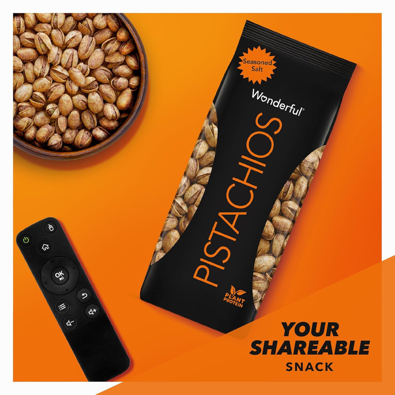 Wonderful Pistachios in Shell, Seasoned Salt Flavored Nuts, 14 Ounce Bag, Protei gallery