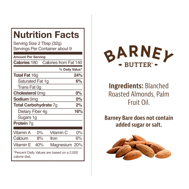 Almond Butter, Bare Smooth, 10 Ounce Jar, No Added Sugar or Salt, Skin-Free Almo gallery