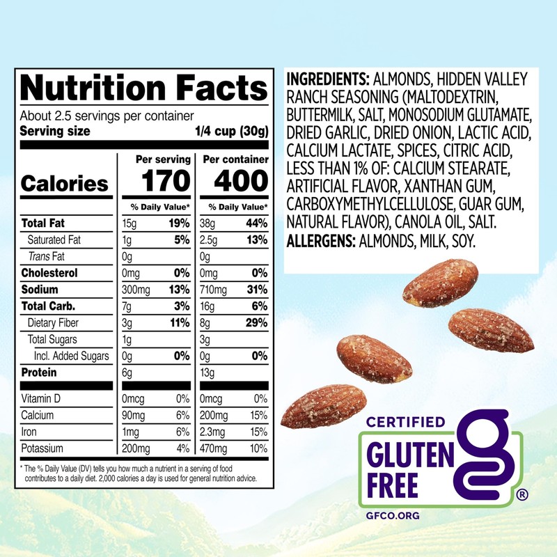 Almonds with Hidden Valley Ranch Seasoning, Roasted Almonds, Gluten-Free and ... gallery