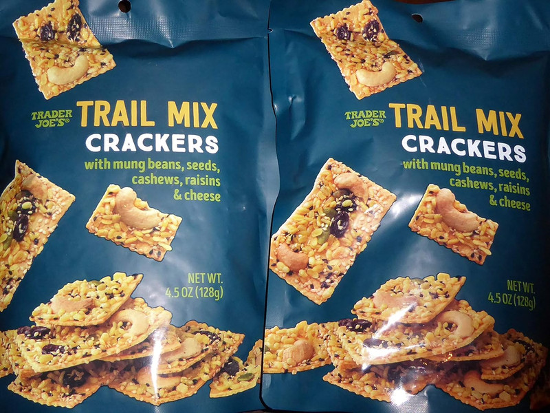 Trader Joe'S Trail Mix Crackers with Mung Beans, Seeds, Cashews, Raisins & Chees