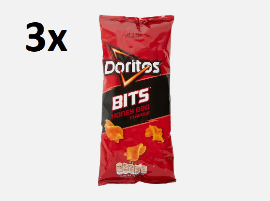 3 x Doritos BITS Honey BBQ Flavour Crunchy Chips Snacks 115 g (4.05 oz)