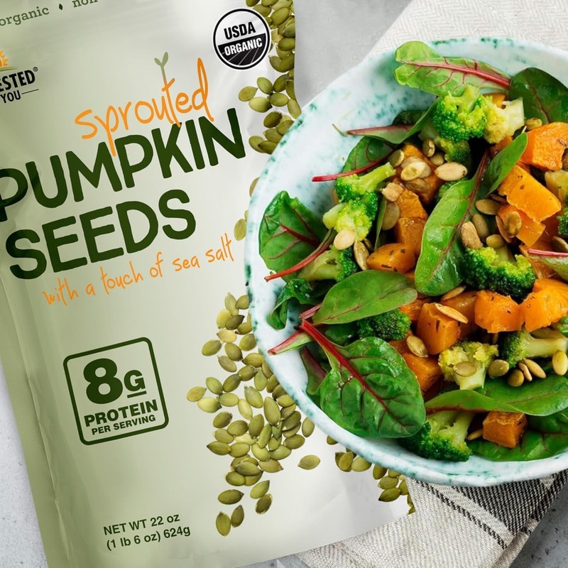Guilt-Free 22oz Organic Sea Salted Sprouted Pumpkin Seeds - Gluten-Free & gallery