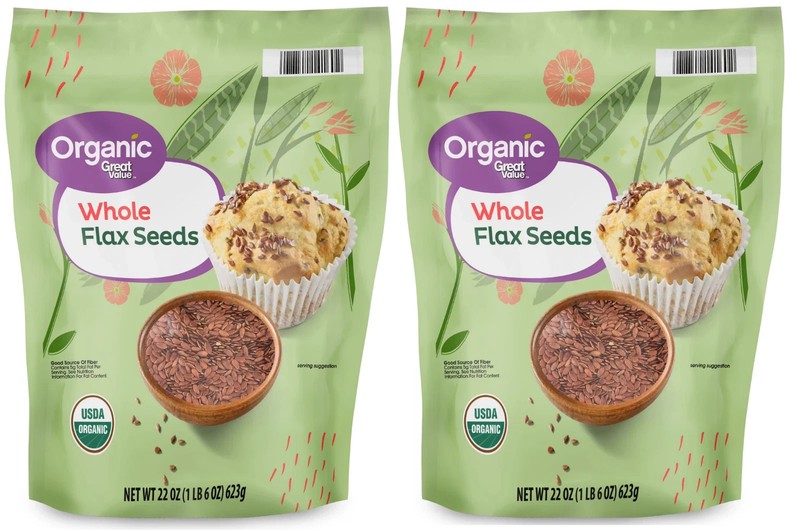 Great Value Organic Whole Flax Seed, 22 oz Free Shipping (Pack of 2)
