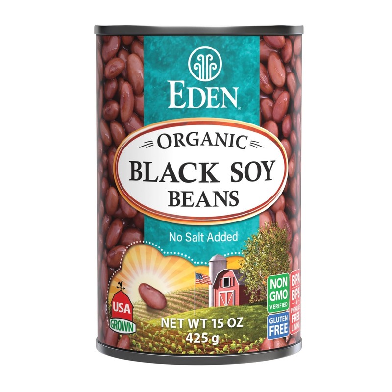 Organic Black Soy Beans - No Salt Added, 15oz Cans, Pack of 12 - Healthy Protein gallery