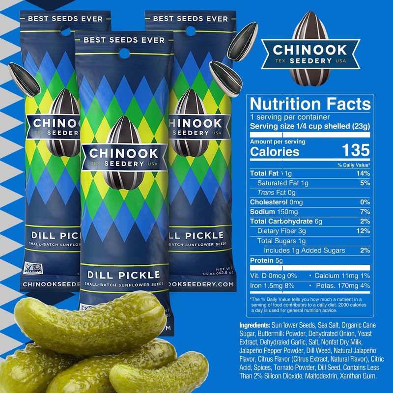 Low Sodium Sunflower Seeds – Dill Pickle Flavor, Pack of 36, 1.5oz – Sunflowe... gallery