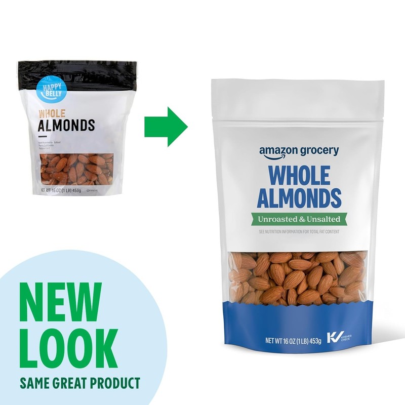 Whole Almonds Unroasted & Unsalted 16 Oz Previously Happy Belly Packaging May gallery