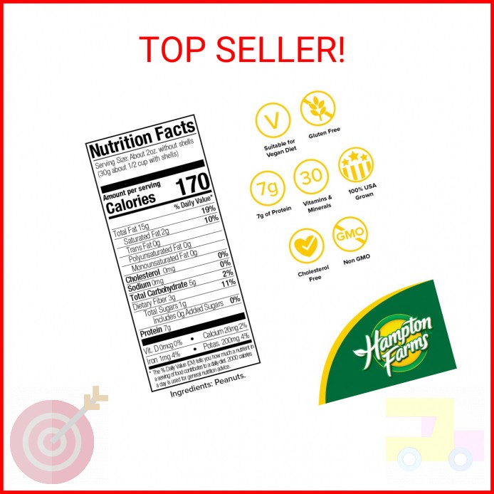 Hampton Farms - USA Grown All-Natural - Fancy Roasted In-Shell Unsalted Peanuts gallery