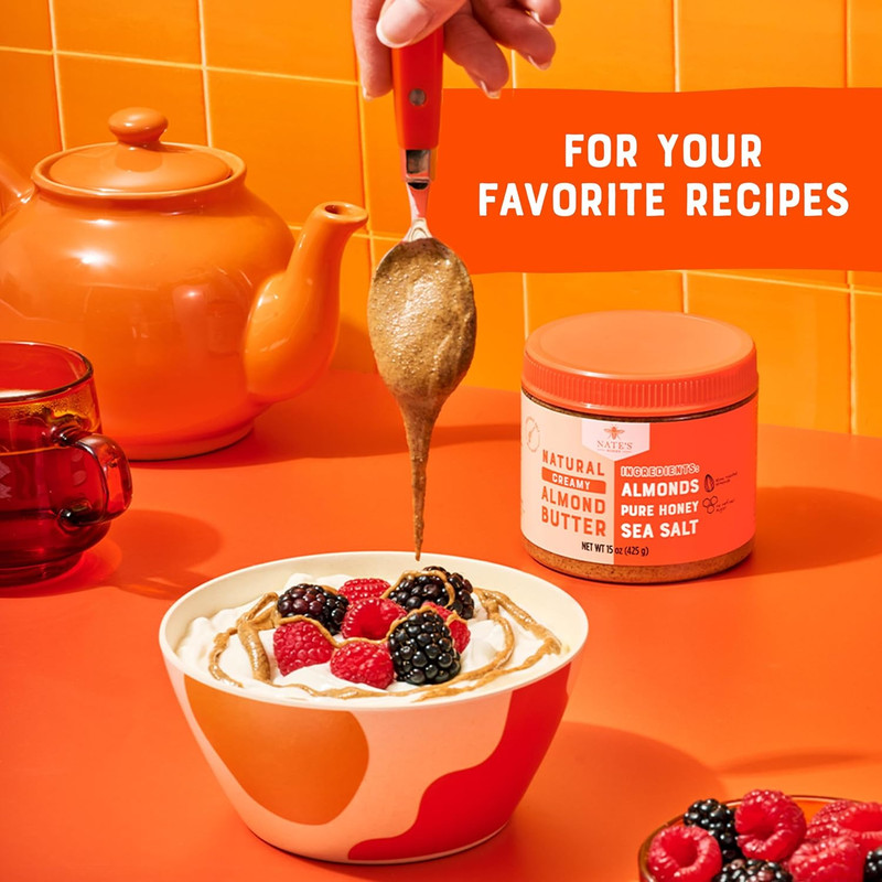 Almond Butter, Creamy, All-Natural – No Palm Oil, No Refined Sugar - 3 Real Ingr gallery