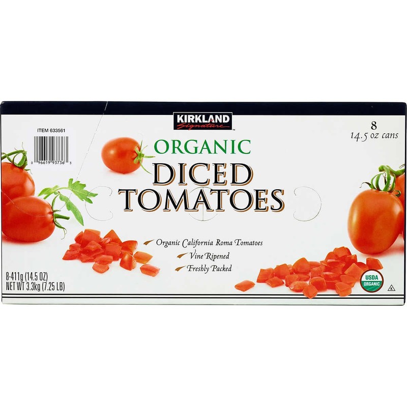 Kirkland Signature Organic Diced Tomatoes, 14.5 Ounce (Pack of 8)