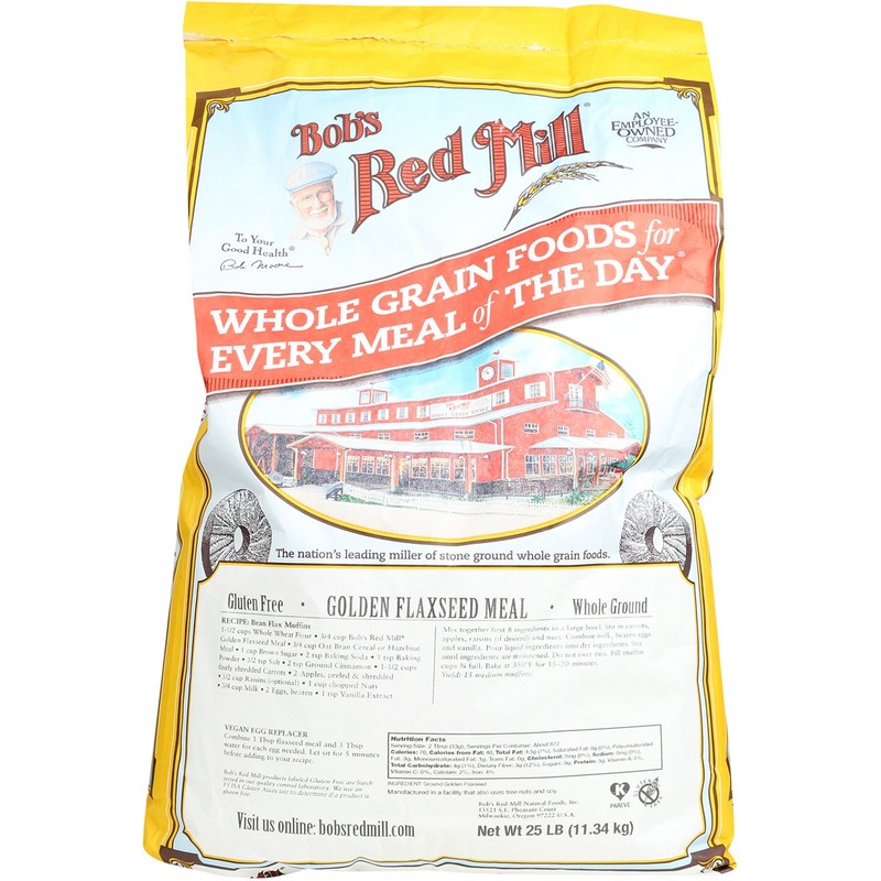 Bob’S Red Mill Golden Flaxseed Meal 25 Lb Whole Grain 1 Pack