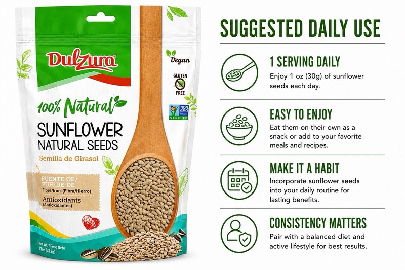 Dulzura 100% Natural Sunflower Seeds Vegan Gluten Free Non-GMO Resealable gallery