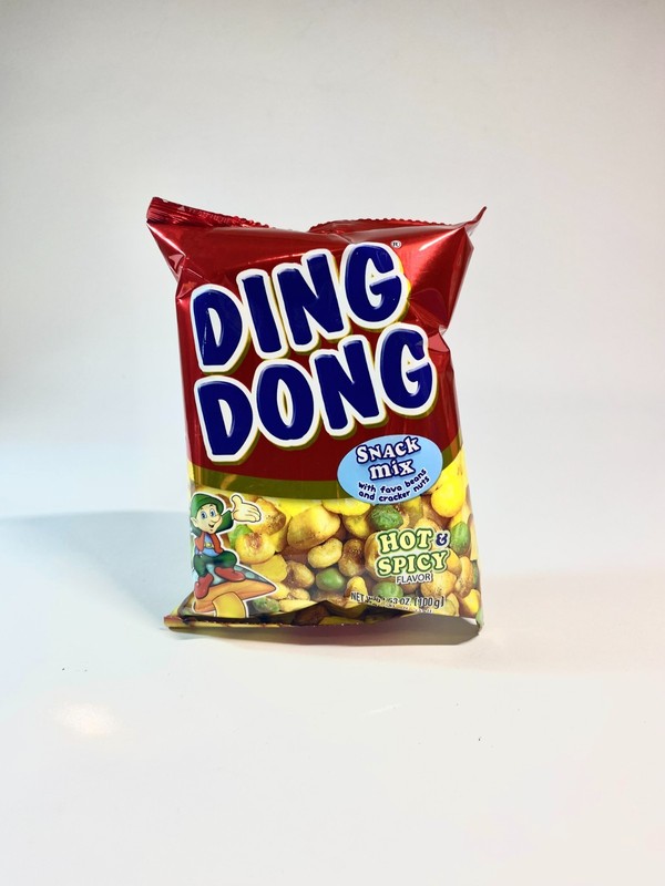 3 Pack X Ding Dong Snack Mix Nuts with fava beans and cracker Hot & Spicy Flavor