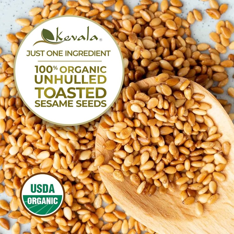 Organic Toasted Sesame Seeds Unhulled - Gluten-Free Topping for Asian Dishes,... gallery