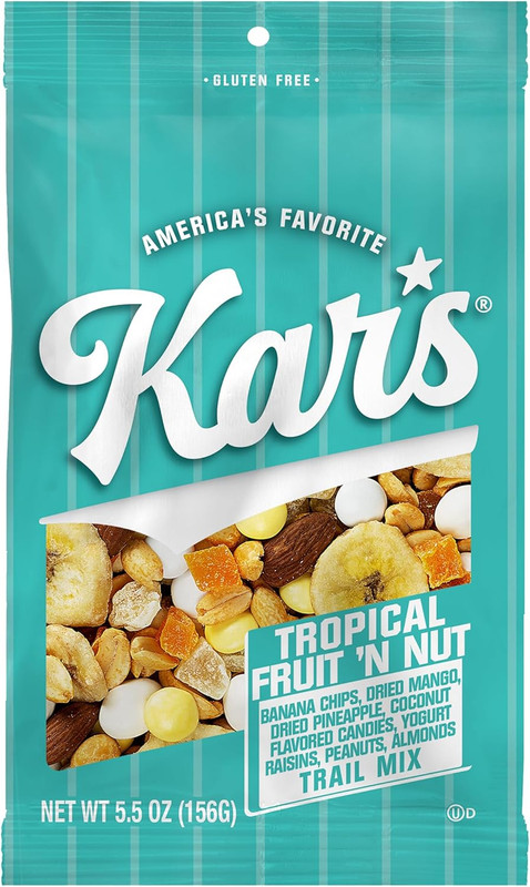 Kar’S Nuts Tropical Fruit ‘N Nut Trail Mix, 5.5 Oz Snack Mix – Bulk Pack of 12,