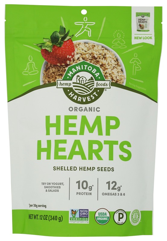Organic Shelled Hemp Seeds Manitoba Harvest Hearts 12 Oz 1 Pack