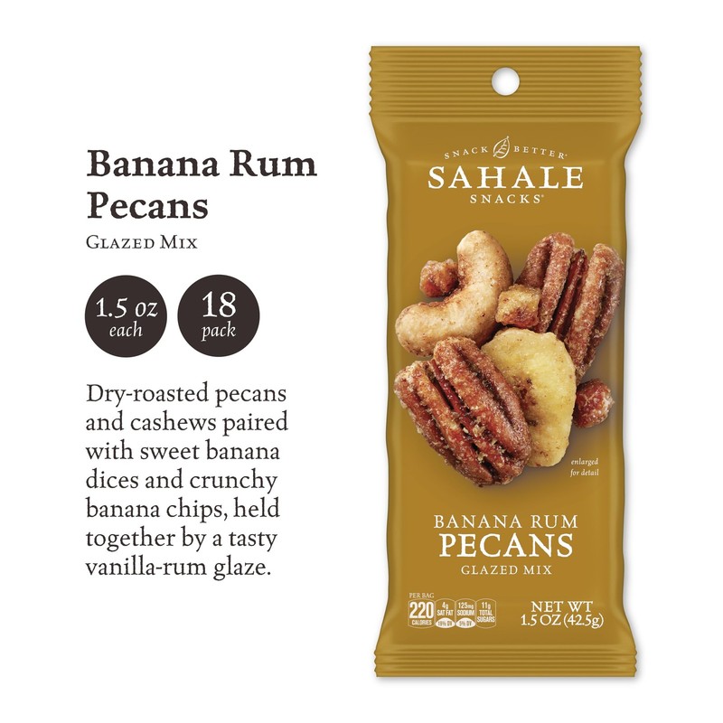 Banana Rum Glazed Pecans Snack Mix, 1.5 Ounces (Pack of 18) gallery