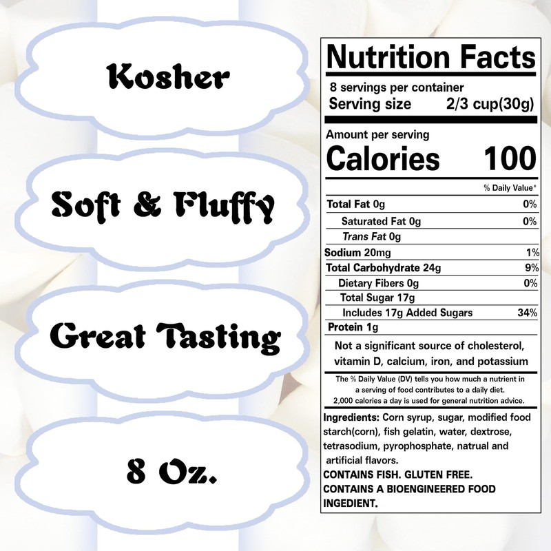 Mini Marshmallows - Pack of 2 Bags (1 lb Total), White & 16 ounces, WHITE gallery