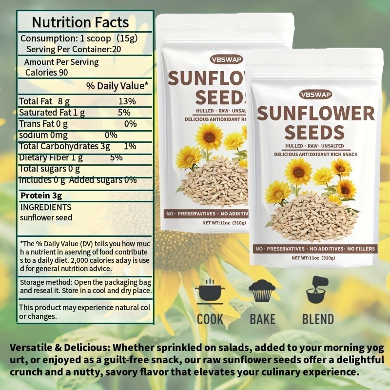 VBSWAP Hulled Sunflower Seeds 11oz Raw Unsalted gallery